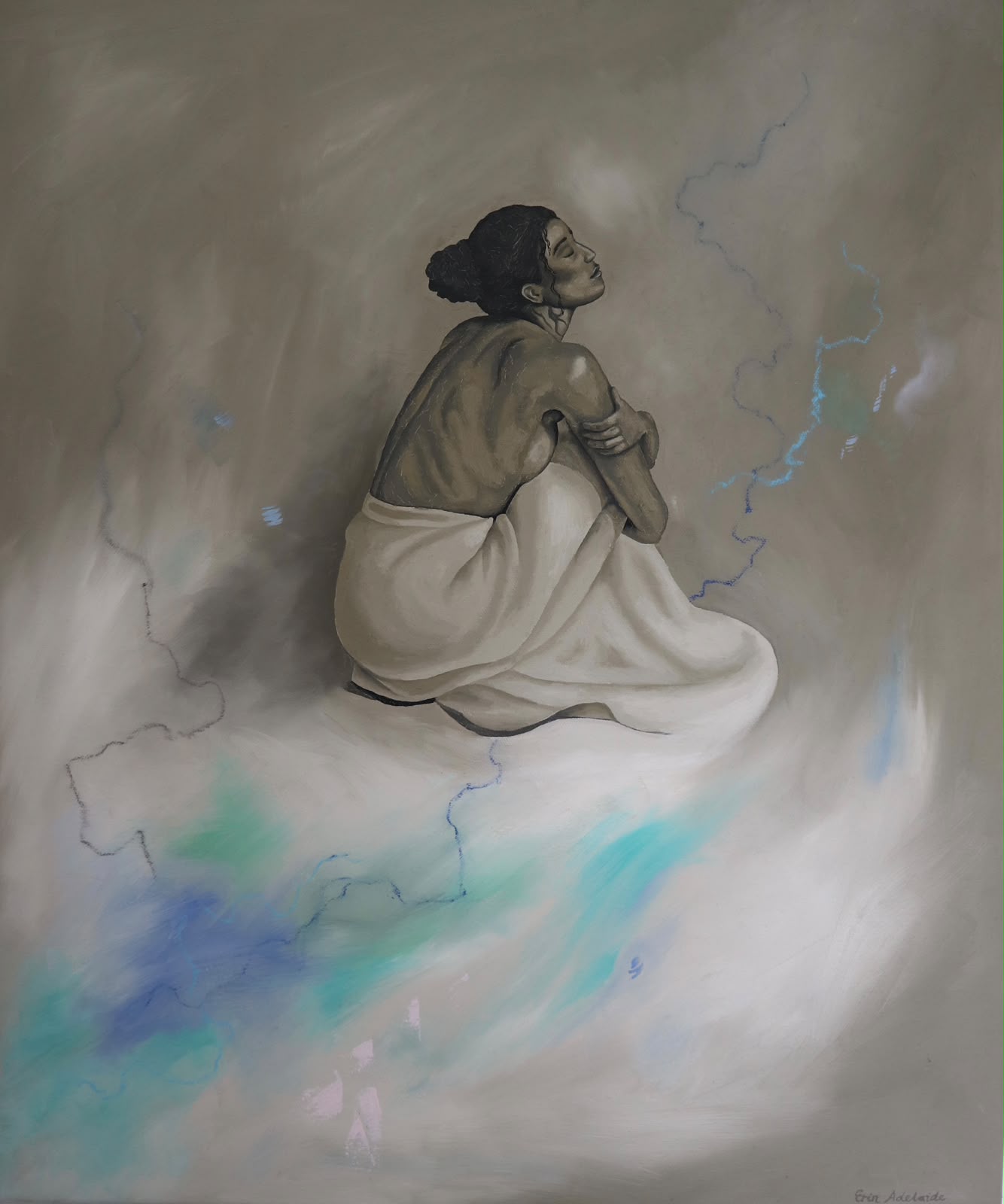 Untitled — Cyanotype & acrylic paint